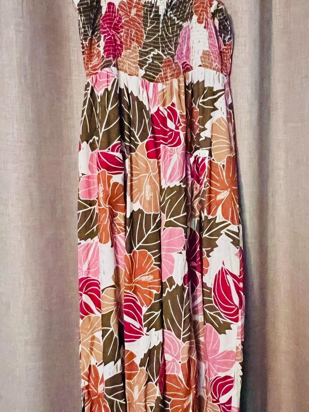 Lex Breezy tropical jumpsuit with pockets